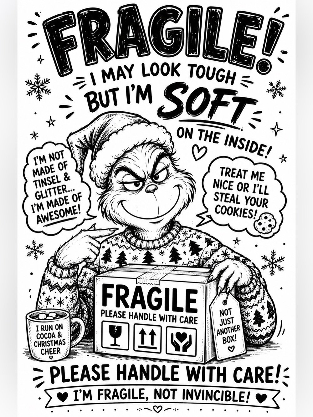 Grinch Holiday Fragile 50 count 4x6